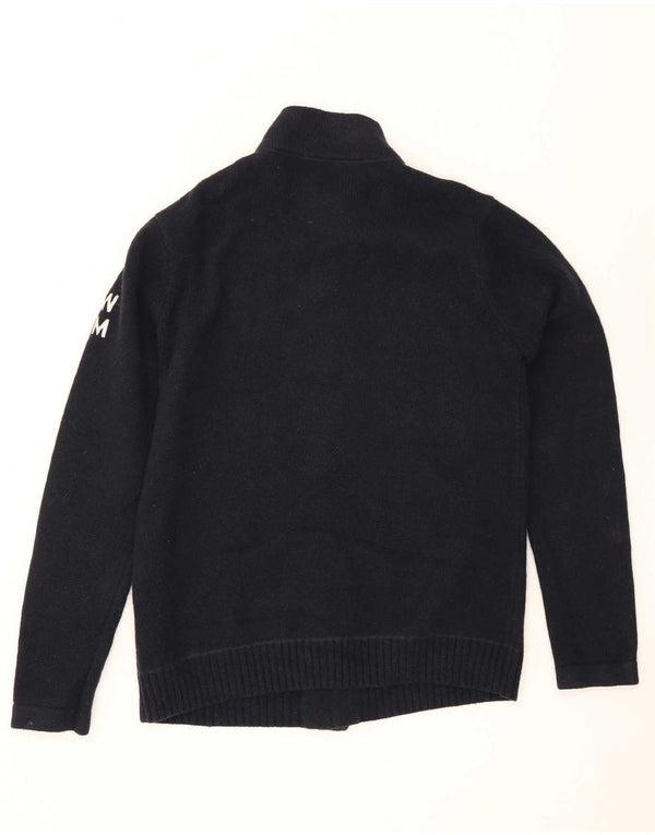 Maglione cardigan grafico da uomo G-Star XL blu navy in lana d'agnello