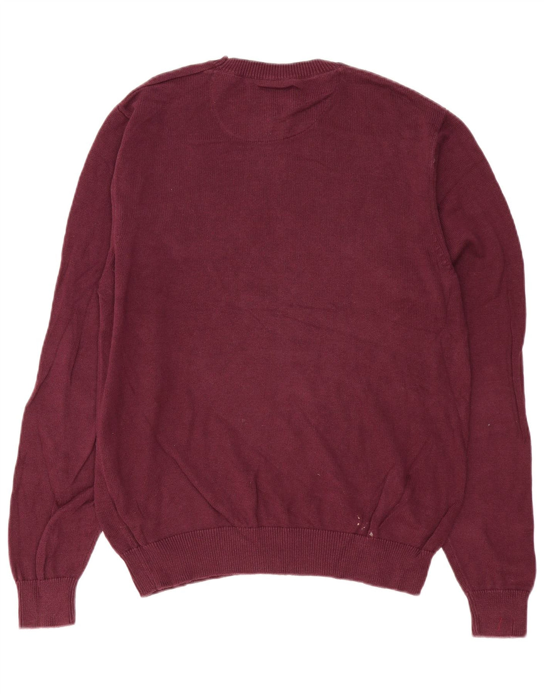 Marks & Spencer Mens Crew Neck Jumper Sweater Medium Burgundy Cotton
