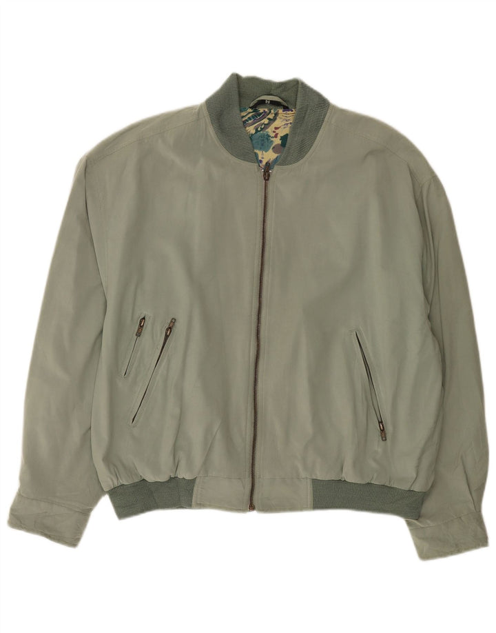 VINTAGE Womens Bomber Jacket UK 26 4XL Green Polyester
