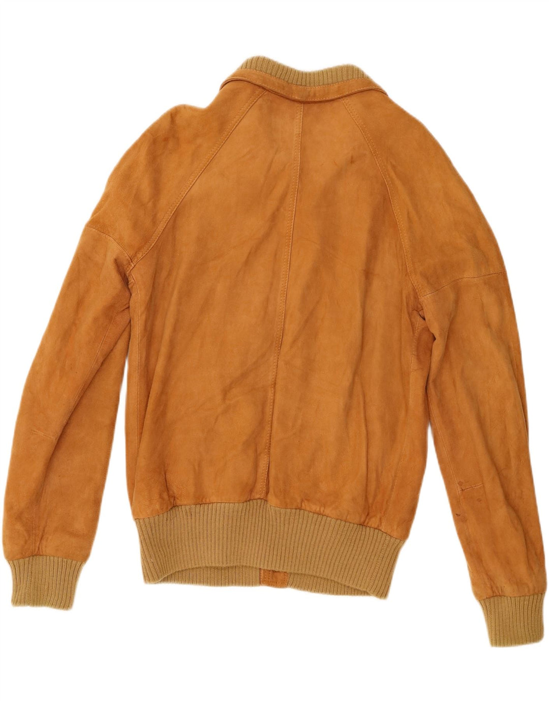 Vintage Mens Suede Bomber Jacket IT 54 2XL Brown Leather