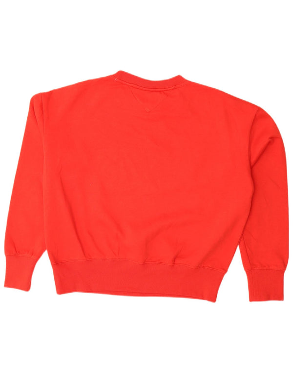 Tommy Hilfiger Sweat-shirt surdimensionné pour femme UK 10 Petit coton rouge