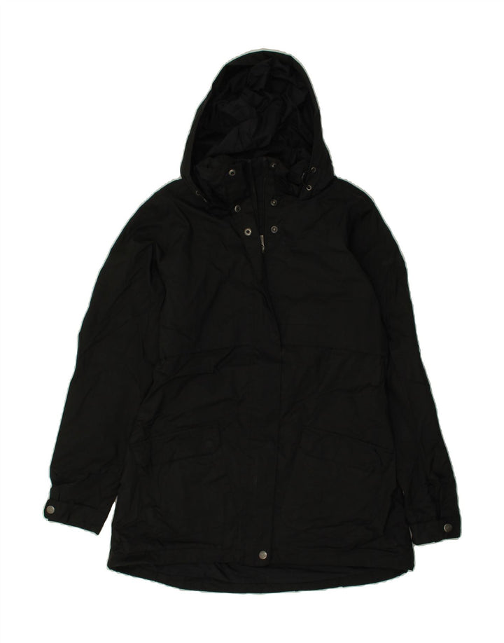 COLUMBIA Womens Hooded Windbreaker Jacket UK 14  Medium Black Polyester Vintage Columbia and Second-Hand Columbia from Messina Hembry 