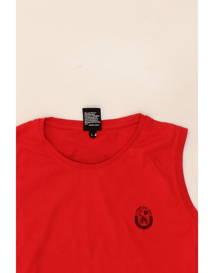 SCORPION BAY Boys Graphic Vest Top 6-7 Years Large Red Vintage Scorpion Bay and Second-Hand Scorpion Bay from Messina Hembry 