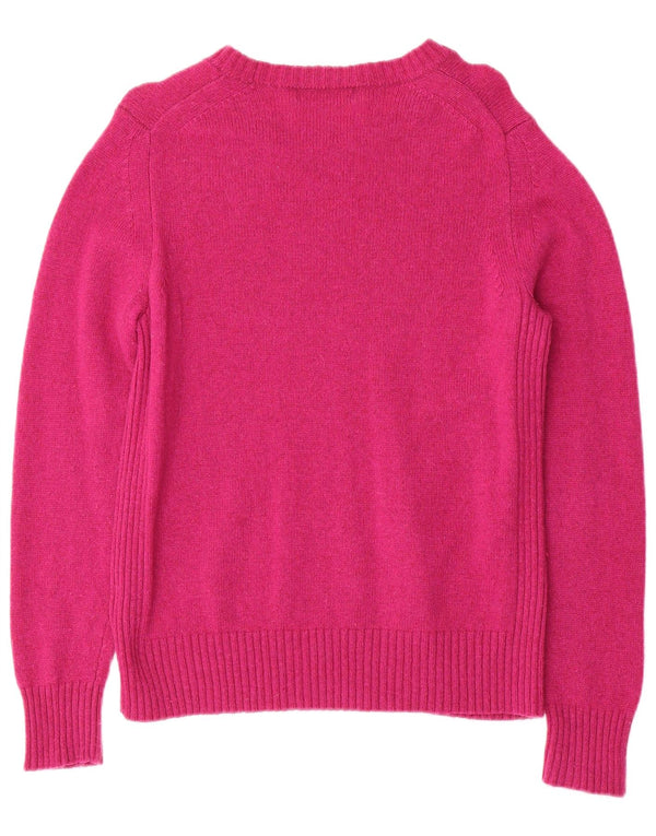 Maglione da donna Marks & Spencer con scollo a barca UK 14 Large Pink Lambswool