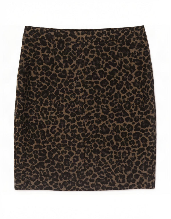 Marks & Spencer Γυναικεία ίσια φούστα UK 16 Large W34 Μπεζ Animal Print