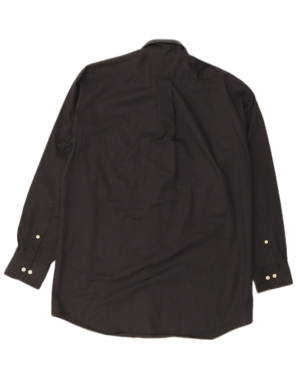 Camisa masculina Chaps tamanho 15 1/2 algodão preto médio