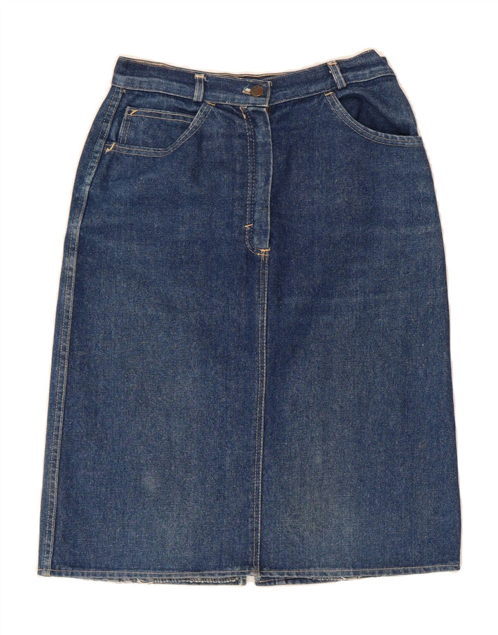 VINTAGE Womens Denim Skirt W28 Medium  Blue Cotton Vintage Vintage and Second-Hand Vintage from Messina Hembry 