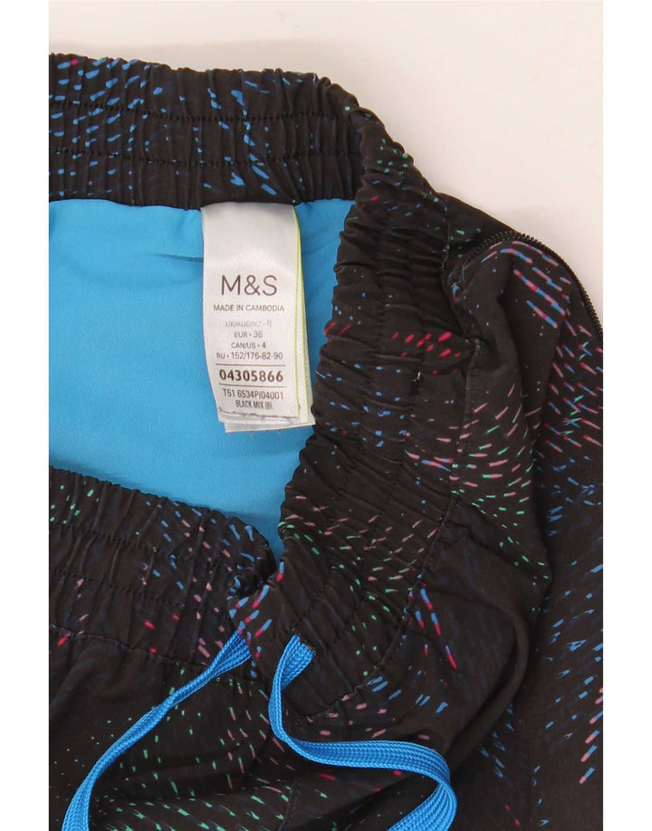 Marks & Spencer Damen Sportshorts UK 8 Small Schwarz gepunktetes Polyester