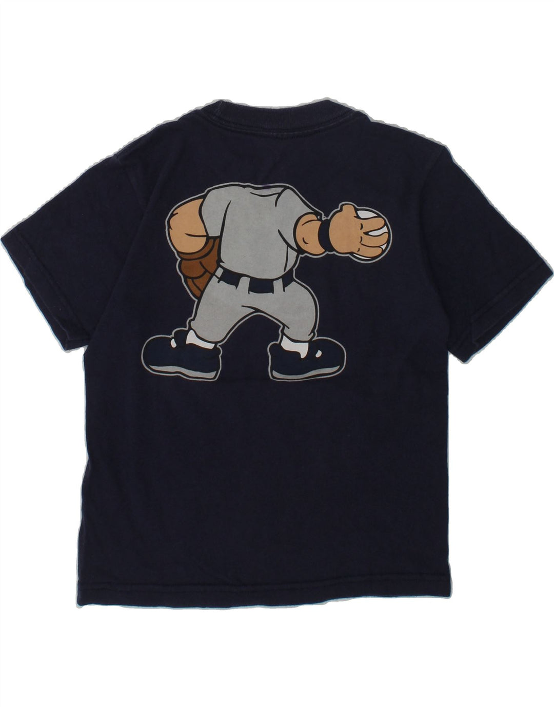 MAJESTIC Boys Graphic T-Shirt Top 7-8 Years Large Navy Blue Cotton | Vintage Majestic | Thrift | Second-Hand Majestic | Used Clothing | Messina Hembry 