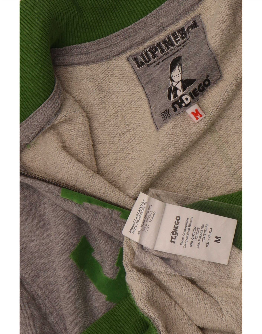 ST. Diego Mens Lupin 1905 Tracksuit Top Jacket Medium Grey Colourblock