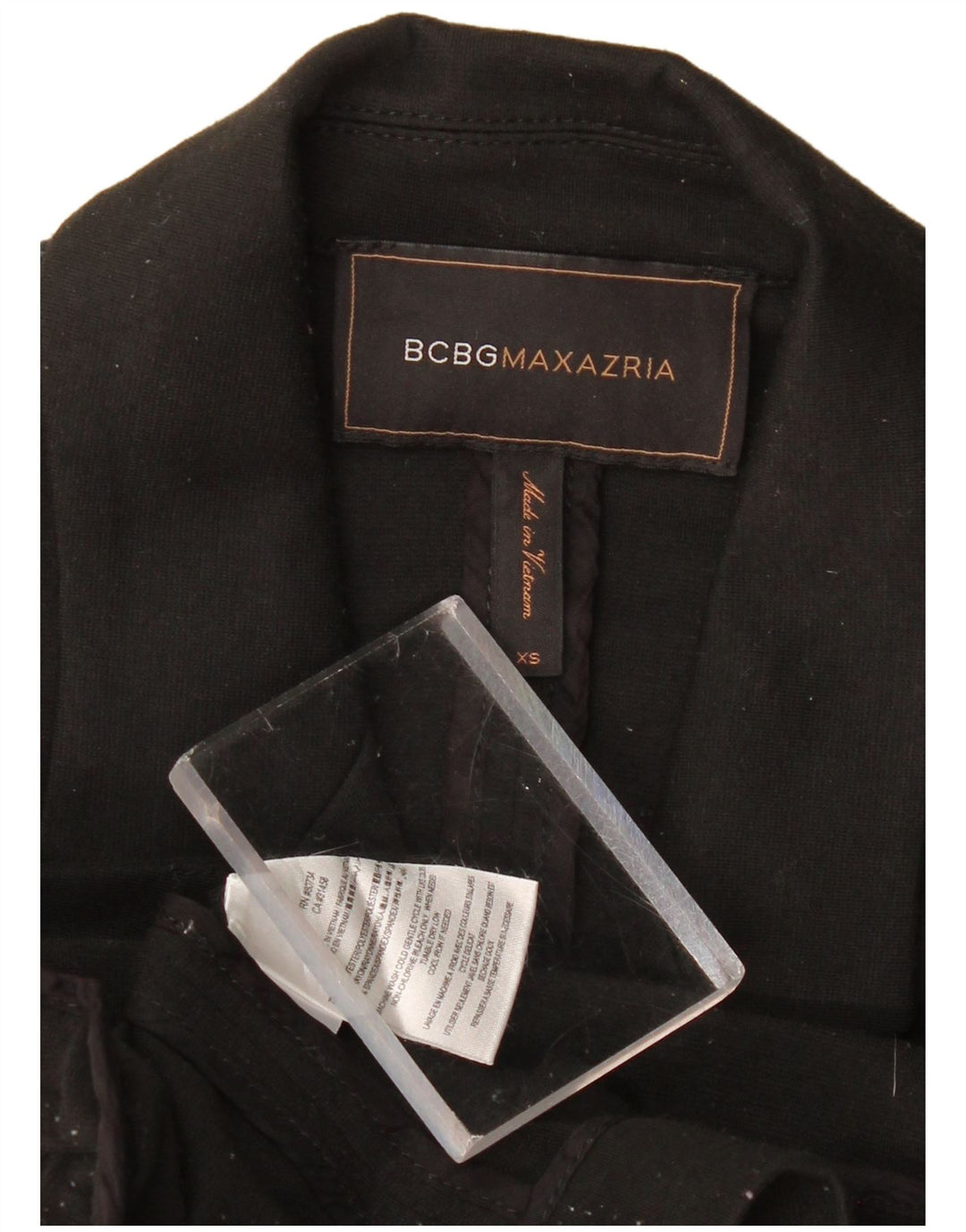 BCBGMAXAZRIA Womens Double Breasted Blazer Jacket UK 6 XS Black Polyester