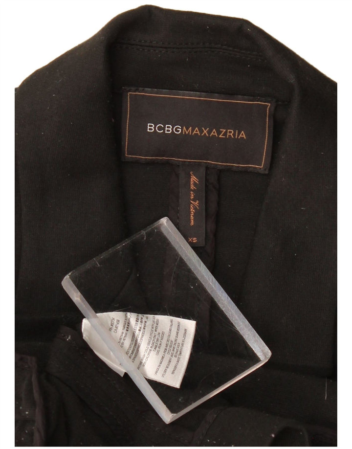 BCBGMAXAZRIA Womens Double Breasted Blazer Jacket UK 6 XS Black Polyester