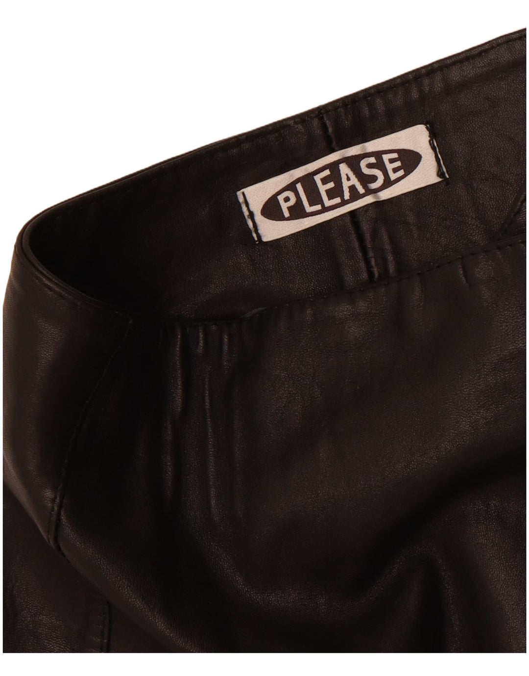Please Womens Mini Leather Skirt W28 Medium Black