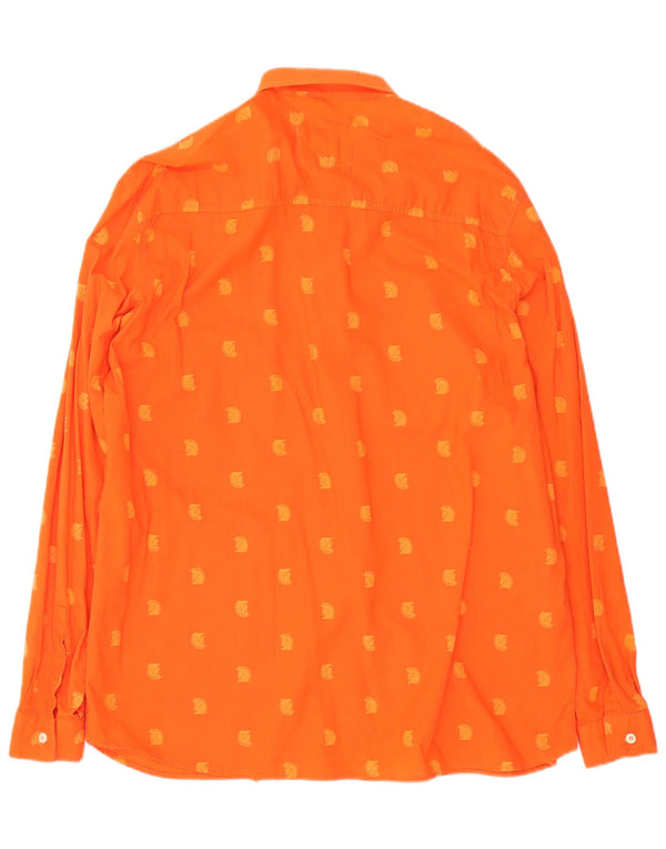 Vintage Mens Shirt XL Orange Spotted