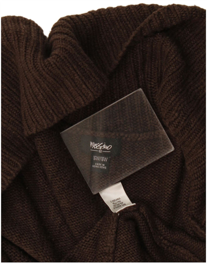 Maglione cardigan aperto da donna Mossimo US 16 2XL Acrilico marrone