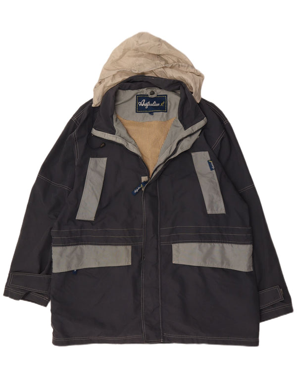 AUSTRALIAN L'ALPINA Windbreaker Jacket til mænd UK 42 XL Navy Blue Colourblock
