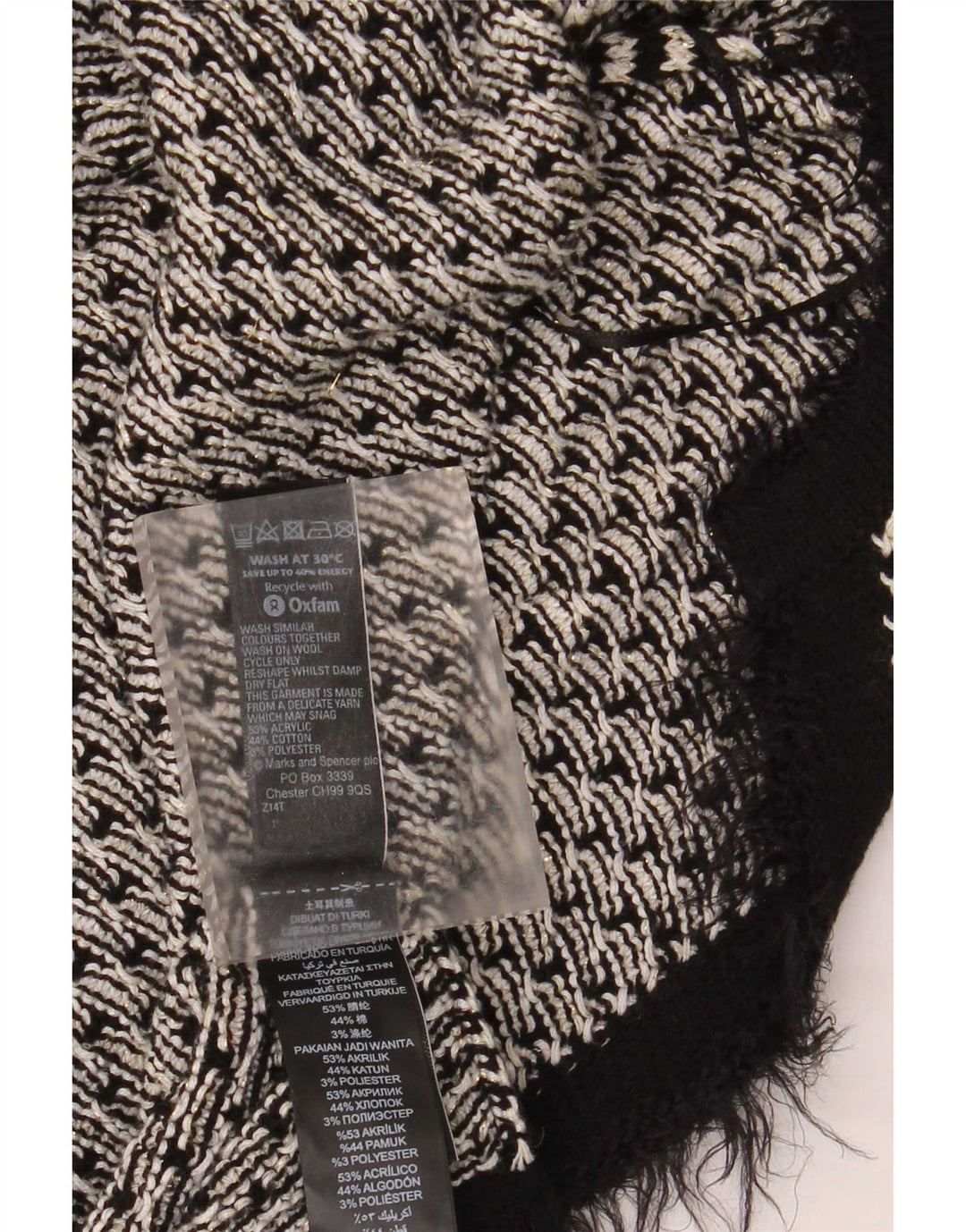 Marks & Spencer Womens Oversized Cardigan Sweater UK 16 Large Black