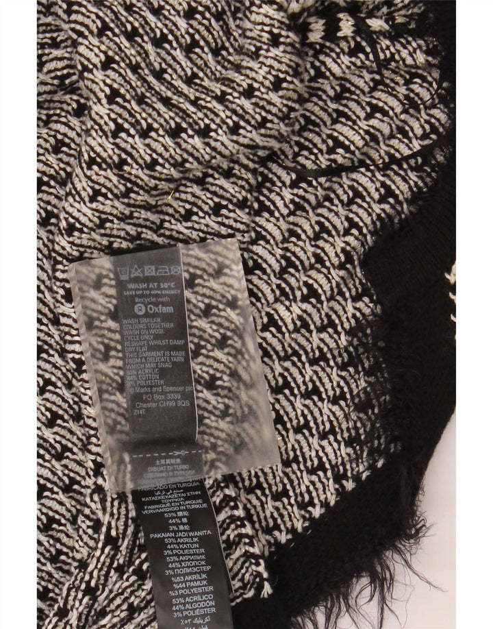 Marks & Spencer Womens Oversized Cardigan Sweater UK 16 Large Black