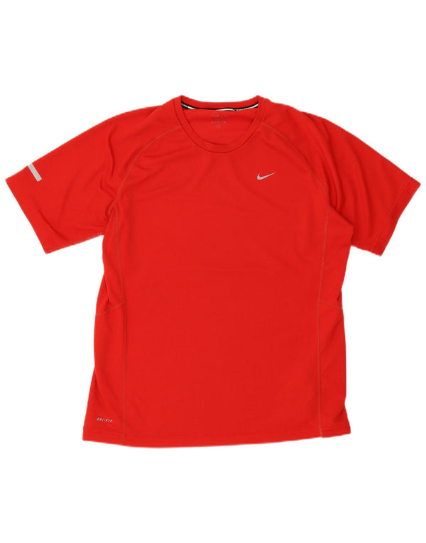 Nike Mens Dri Fit T-Shirt Top Large Red Polyester