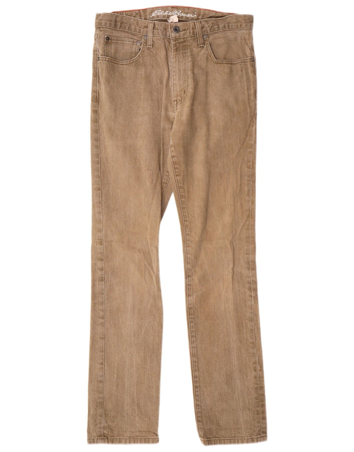 EDDIE BAUER Herren Slim Jeans W30 L32 Beige Baumwolle