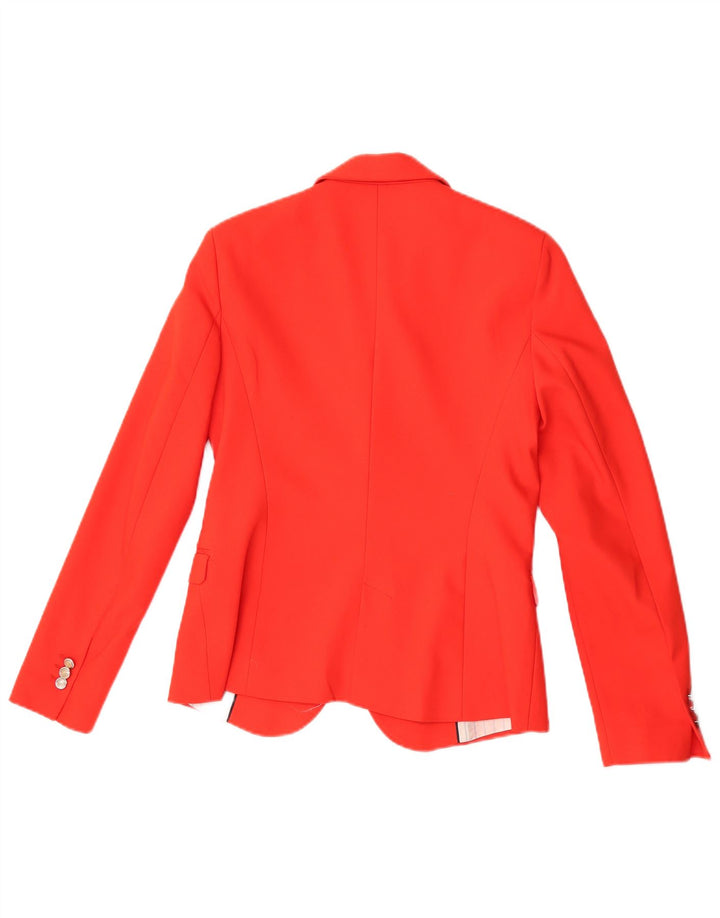 Zara Womens 1 Button Blazer Jacket UK 12 Medium Red Acetate