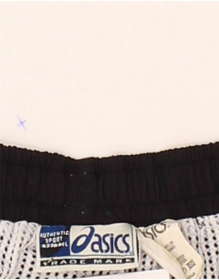ASICS Boys Graphic Sport Shorts 14-15 Years  Black Polyester Vintage Asics and Second-Hand Asics from Messina Hembry 