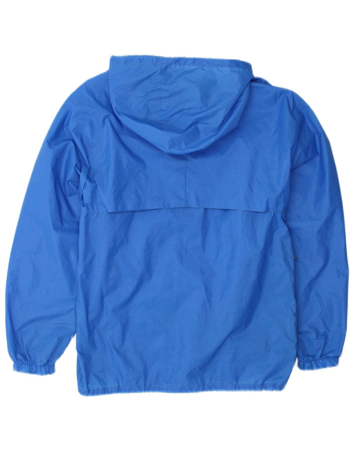 K-WAY Womens Hooded Rain Jacket UK 14 Medium Blue Polyamide