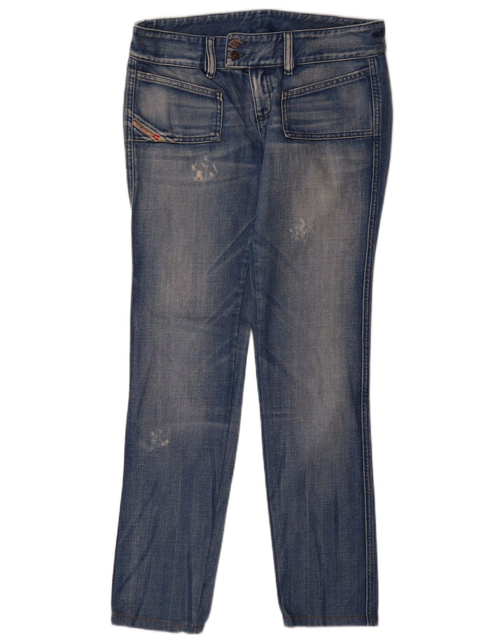 DIESEL Womens Distressed Slim Jeans W29 L32 Blue Cotton