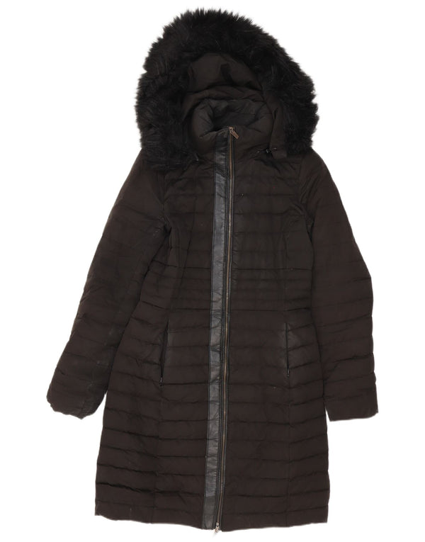 Cappotto imbottito oversize con cappuccio da donna Zara UK 6 XS Nero