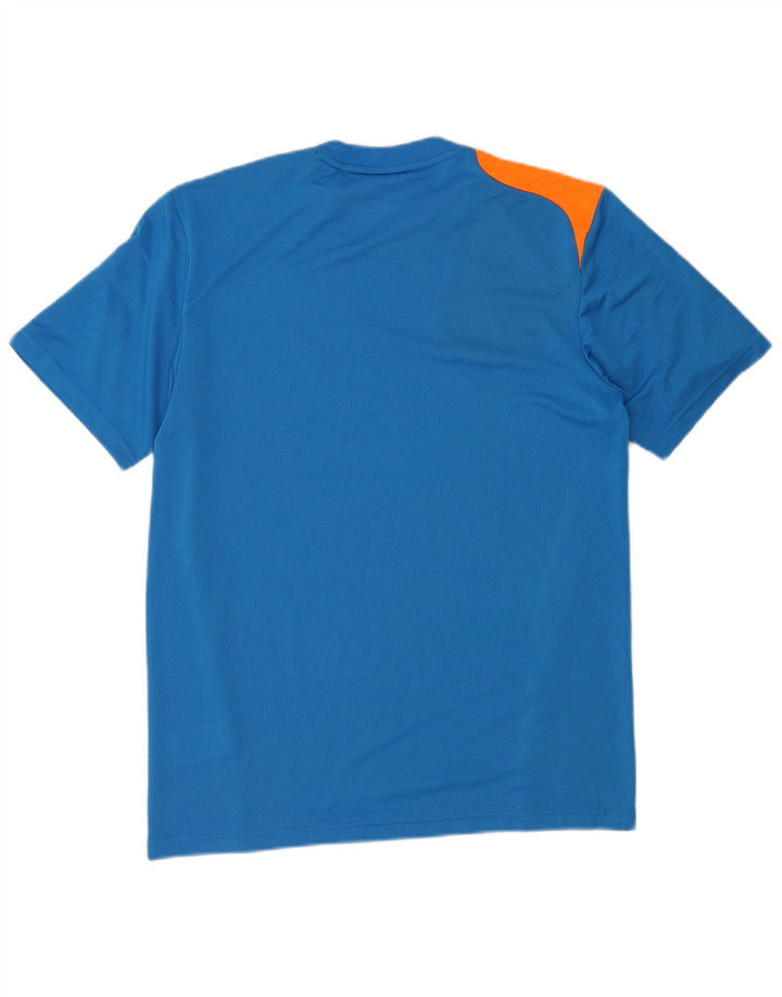 Adidas Mens Graphic T-Shirt Top Medium Blue Colourblock Polyester