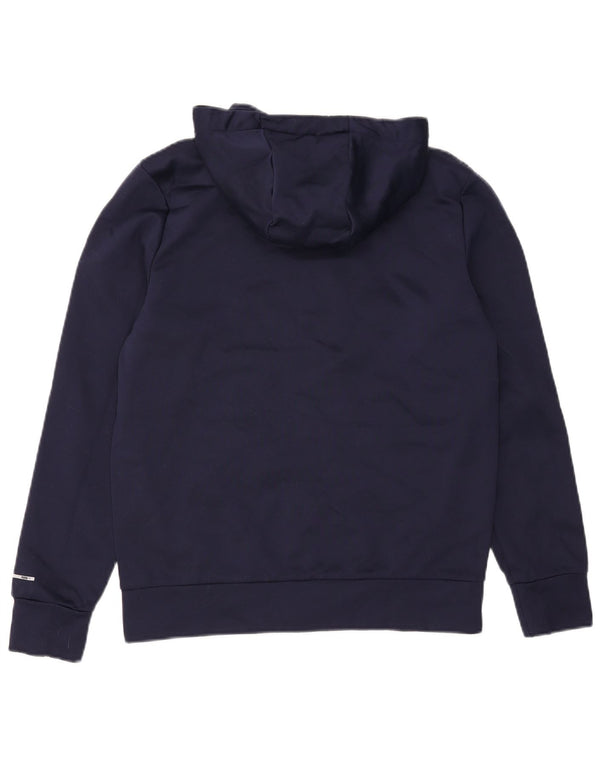 Puma Mens Zip Sudadera con capucha suéter pequeño azul marino poliéster