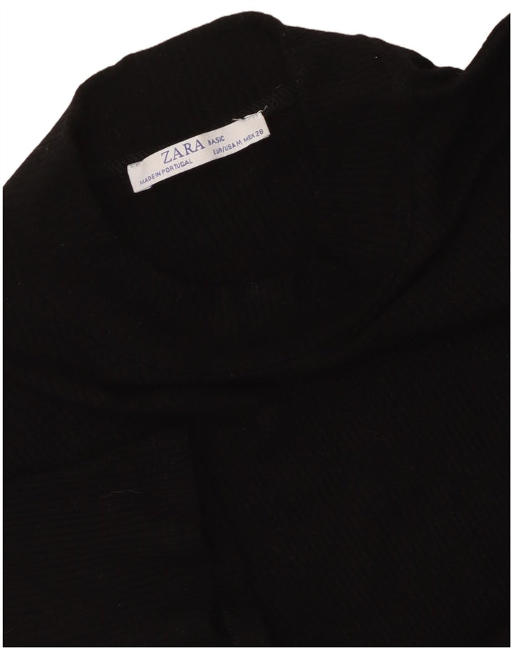 ZARA Womens Crop Top UK 12 Medium Black