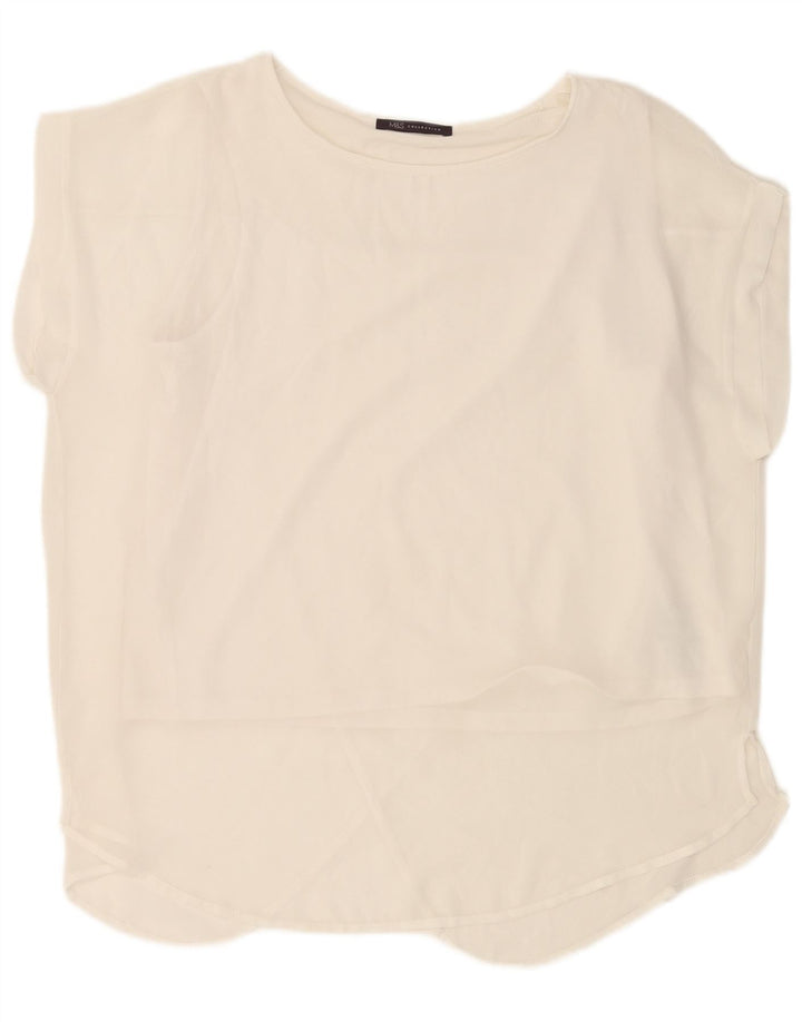 Marks & Spencer Womens Blouse Top UK 18 XL Off White Polyester