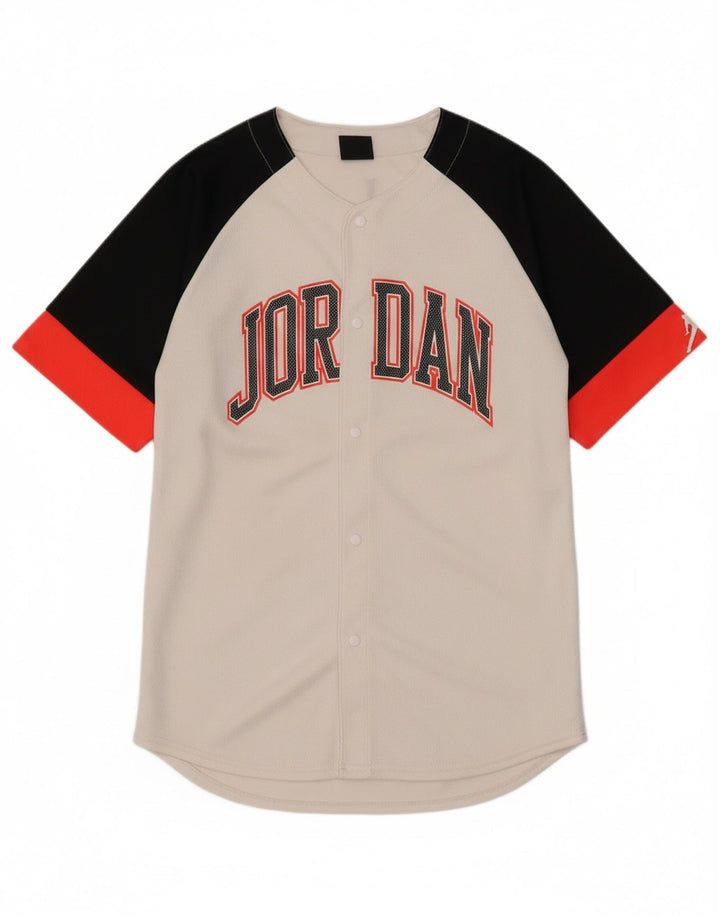 JORDAN Boys Graphic Jersey Top 13-14 Years XL White Colourblock Polyester