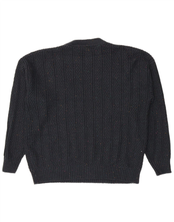 Marks & Spencer Mens Crew Neck Jumper Sweater Large Navy Blue Flecked