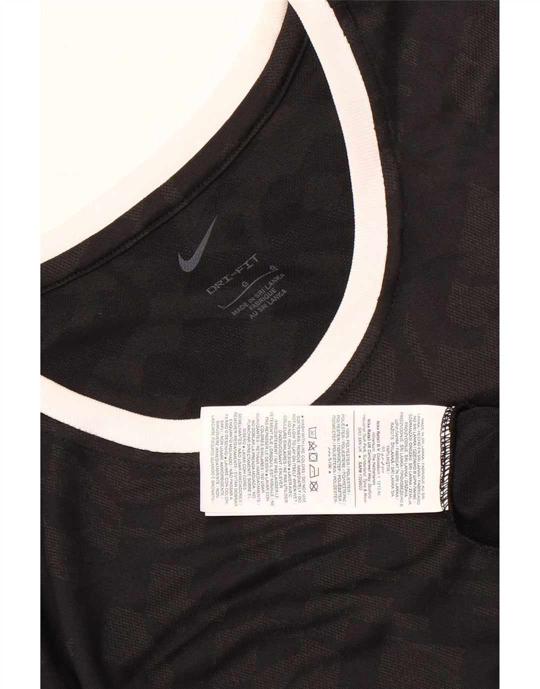 Nike Mens Dri Fit T-Shirt Top Large Black Camouflage Polyester