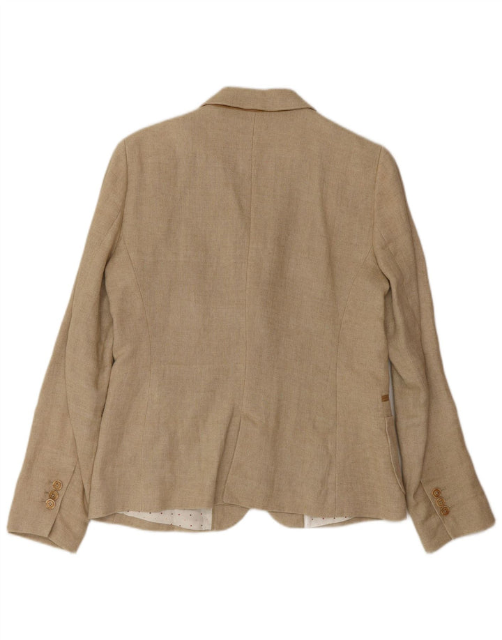 Massimo Dutti Womens 2 Button Blazer Jacket EU 42 Large Beige