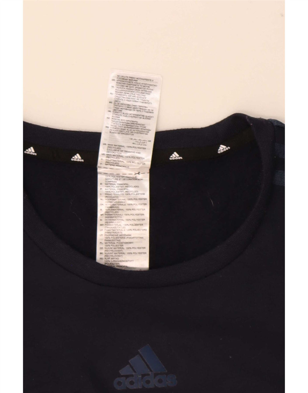 Adidas Mens Sweatshirt Jumper Medium Navy Blue Polyester