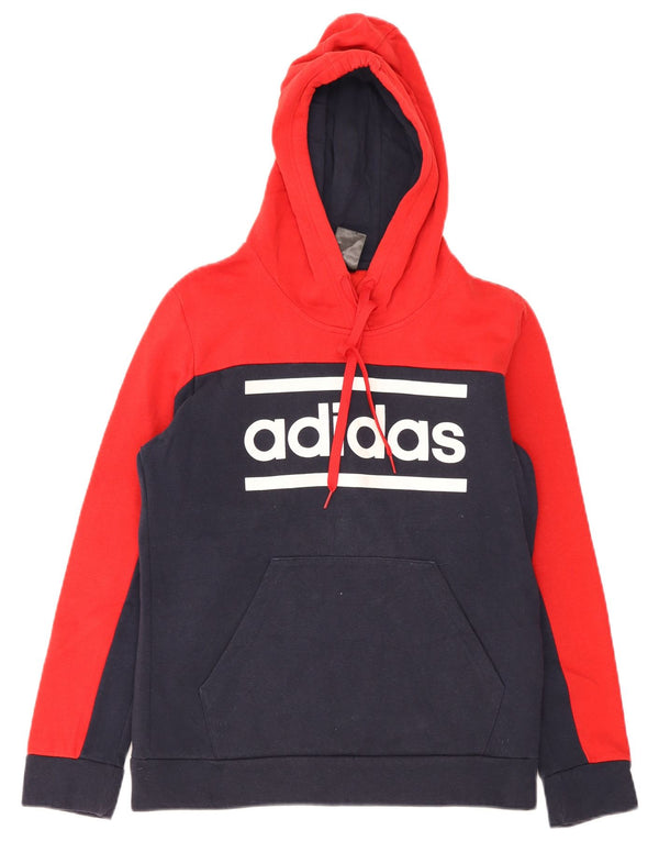 Adidas Mens Graphic Hoodie Jumper UK 16/18 Large Navy Blue Colourblock