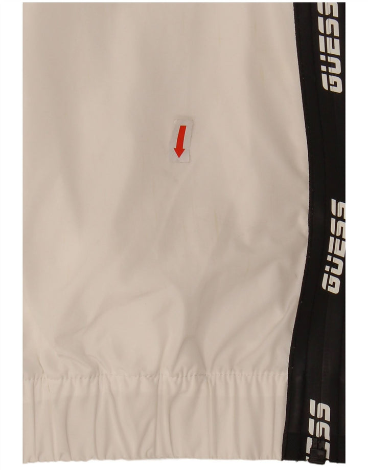 GUESS Womens Oversized Graphic Windbreaker Jacket UK 10 Small White