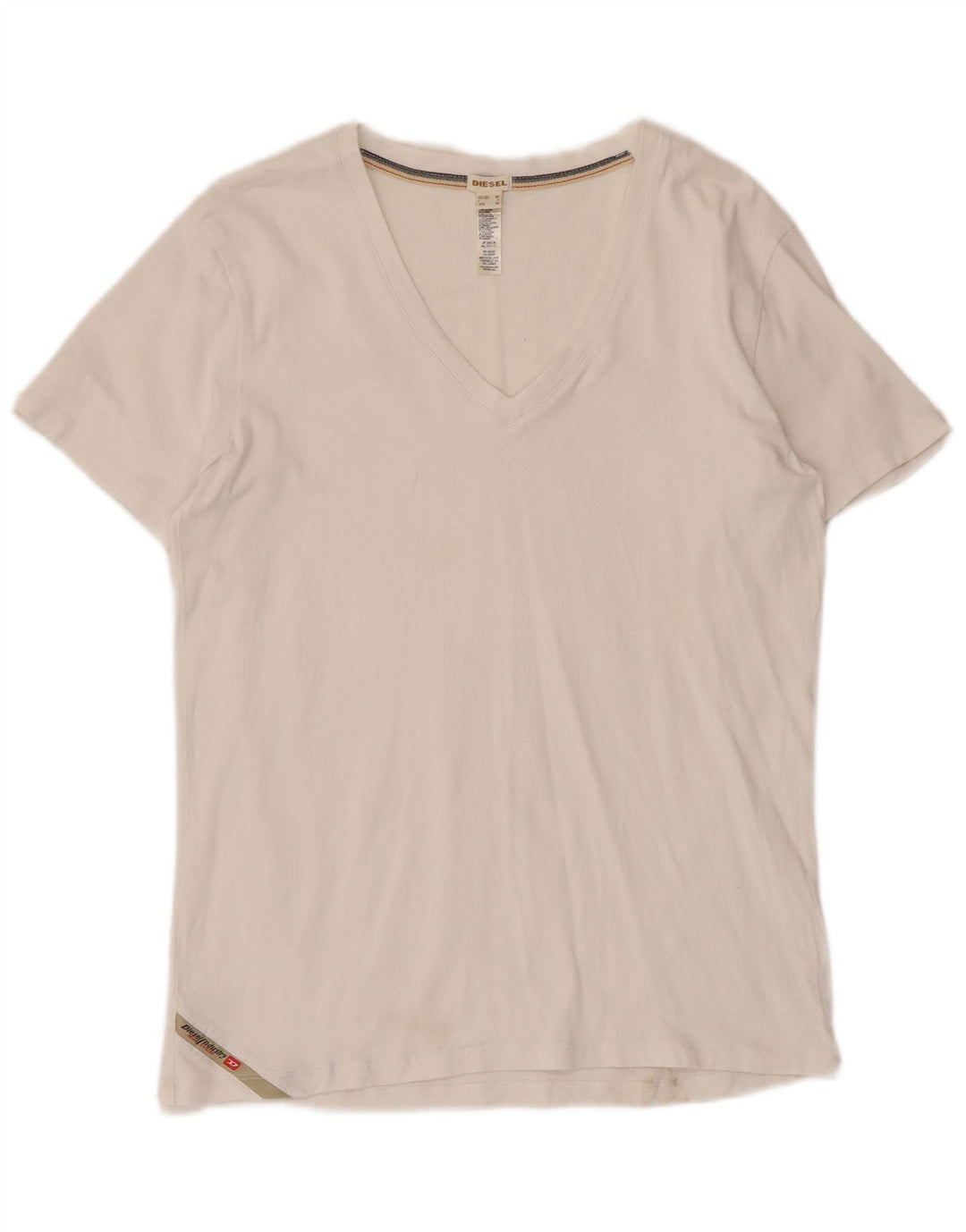 Diesel Womens T-Shirt Top UK 12 Medium White Cotton