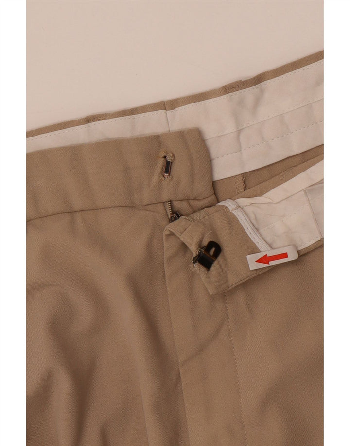 Marks & Spencer Mens Cropped Trousers W38 L24 Beige Polyester