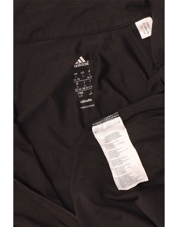 Top della tuta pullover Adidas Climalite da donna UK 16/18 Large Nero