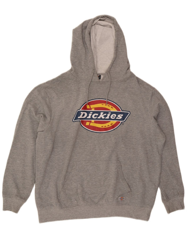 Dickies Mens Graphic Hoodie Jumper 2XL Grey Flecked Cotton