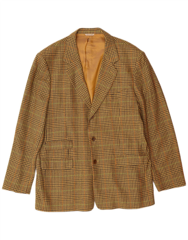 BYBLOS Herre 3-knaps blazerjakke IT 54 2XL Gul Houndstooth