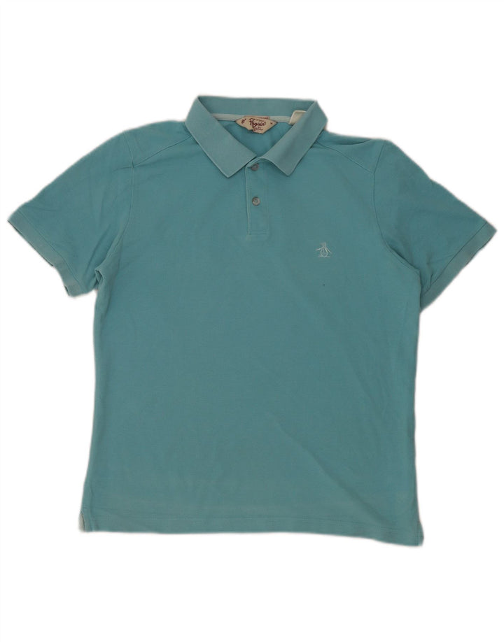 PENGUIN Mens Polo Shirt Medium Turquoise