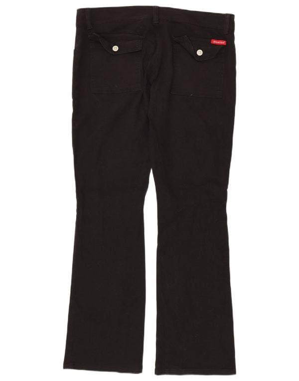 Dickies Damen Bootcut Freizeithose US 11 Large W34 L31 Schwarze Baumwolle