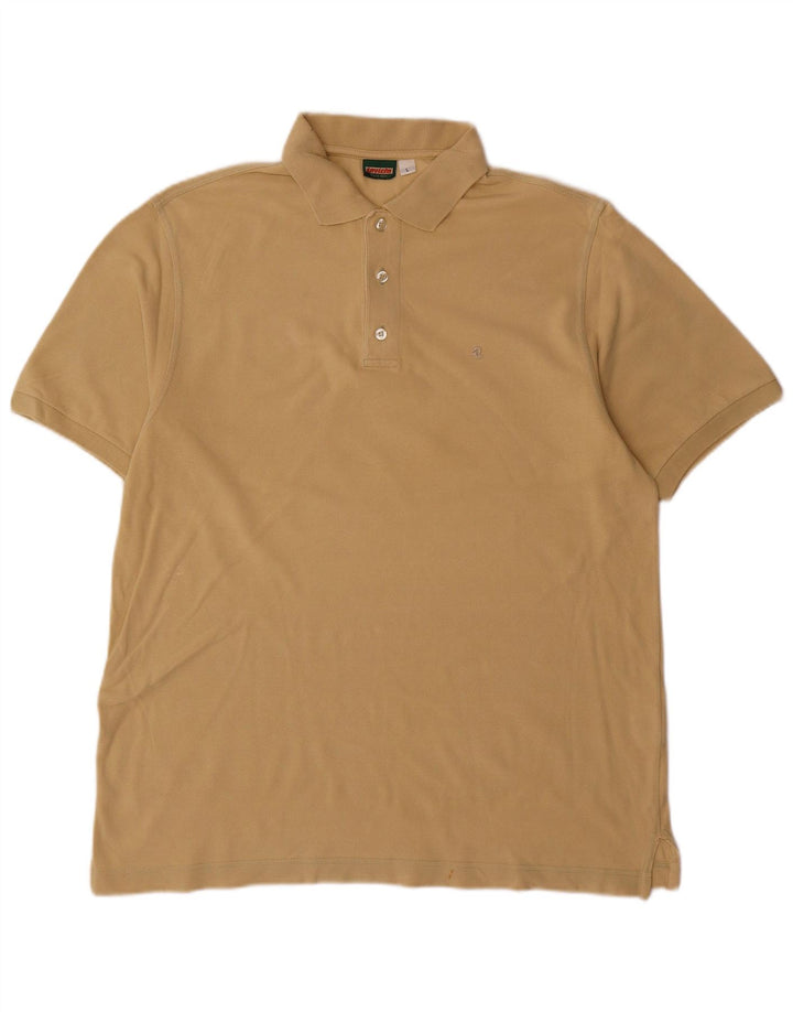 INVICTA Mens Polo Shirt Large Beige Cotton