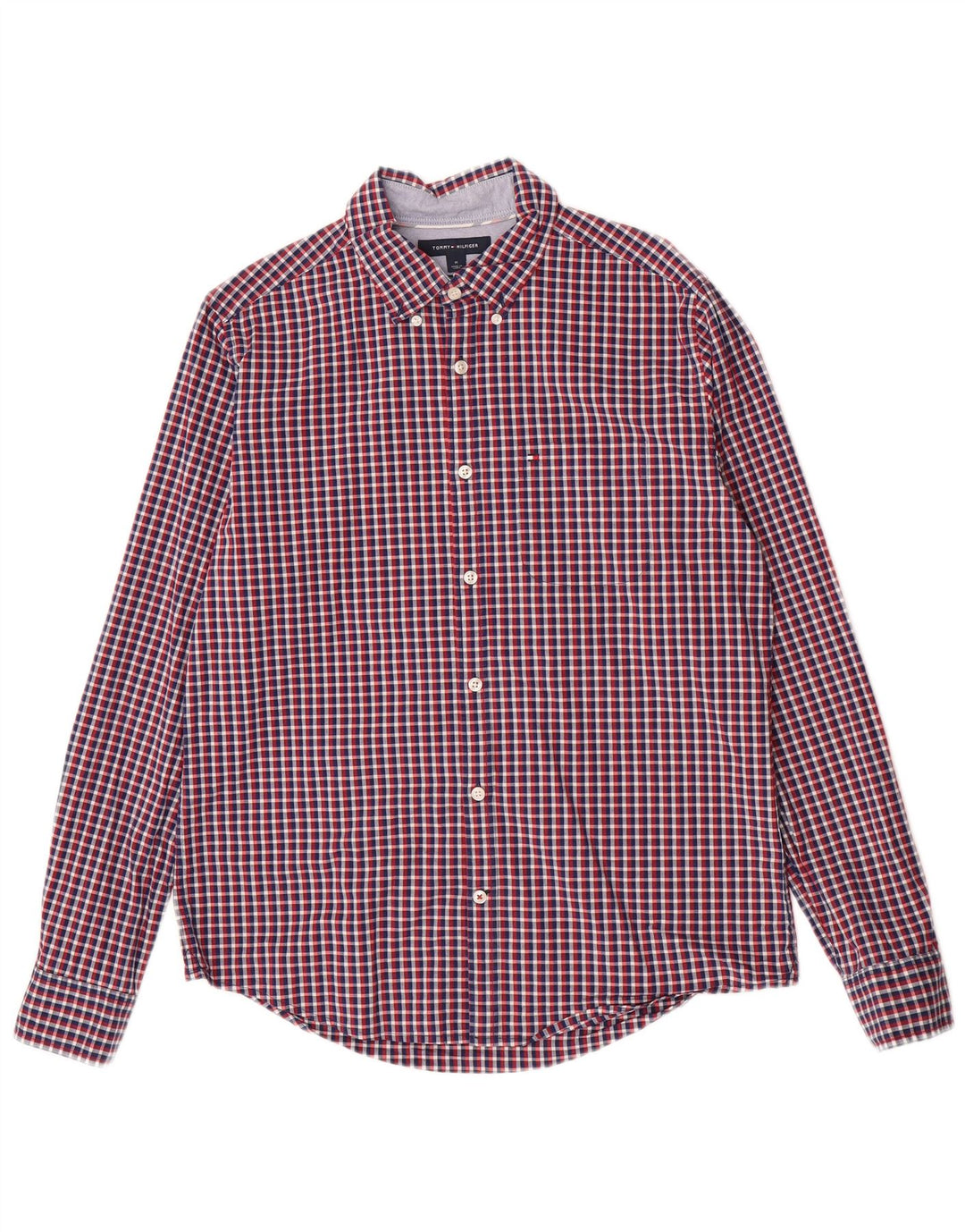 Tommy Hilfiger Mens Slim Fit Shirt Medium Multicoloured Check Cotton