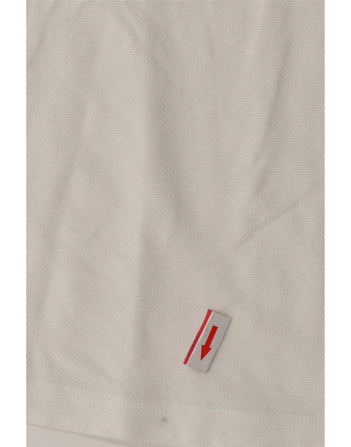Hugo Boss Mens Polo Shirt Medium White Colourblock Cotton